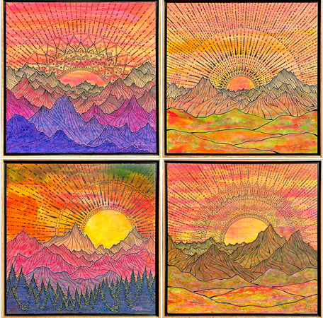 “Happiness” a New Series of Mountain Sunset Paintings